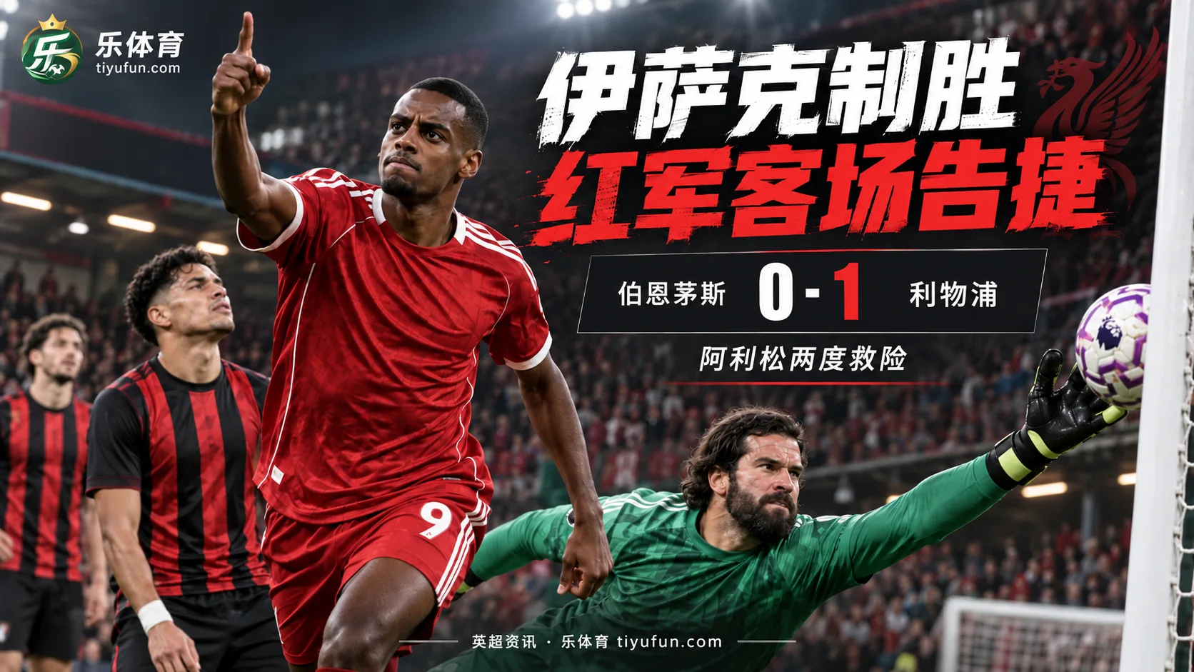英超战报：伊萨克制胜、阿利松两度救险，利物浦客场1-0伯恩茅斯