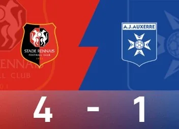 法甲战报：雷恩4-1欧塞尔，迪亚替补登场补时双响